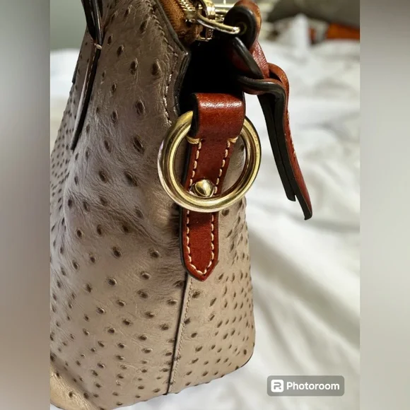 DOONEY & BOURKE| Ostrich Celeste Satchel| Light Taupe - Picture 7 of 13
